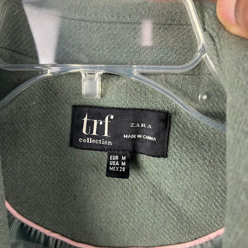 Zara TRF Collection Soft Sage Green Overcoat Size M - Picture 2 of 4